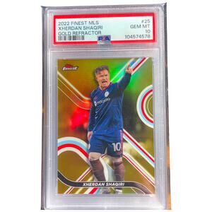 2022 Topps Finest MLS Gold Refractor #25 Xherdan Shaqiri /50 PSA 10 GemMint Pop1